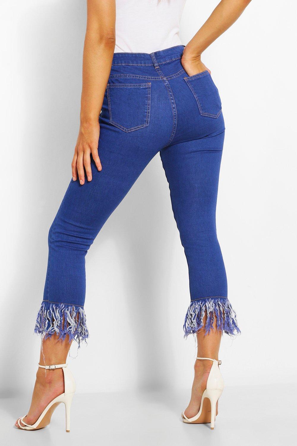 Women's frayed ankle store jeans